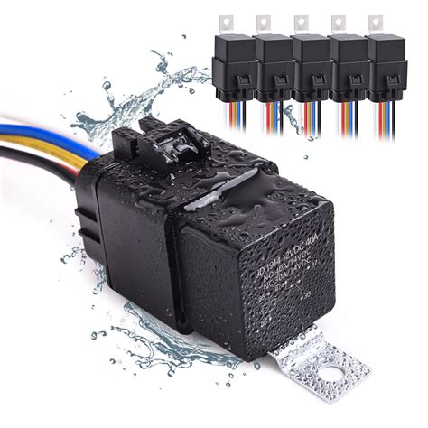 Amazon MNJ MOTOR 5Pcs Waterproof Automotive Relay Harness Set 40