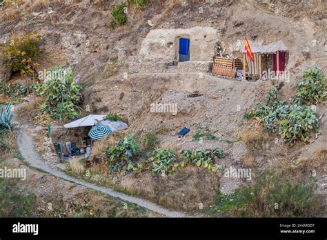 Cave Homes On The Slopes Of Sacramonte Hill In Granada Spain Stock