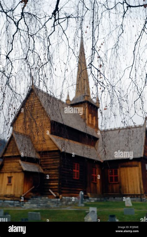 Lom stave church. Norway Stock Photo - Alamy