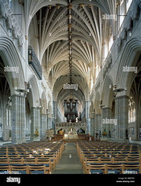 Exeter Cathedral Nave Stock Photo Alamy