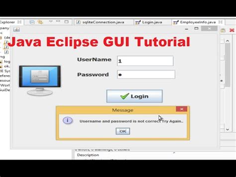 Java Eclipse Gui Tutorial Login Program For Java With Sqlite