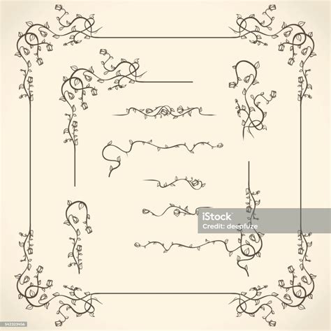 Floral Corners Borders And Frame Stock Illustration - Download Image ...