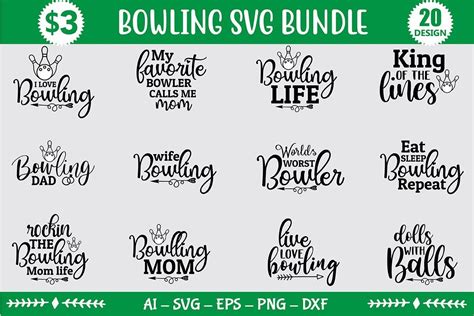 Bowling Svg Bundle Bundle Creative Fabrica