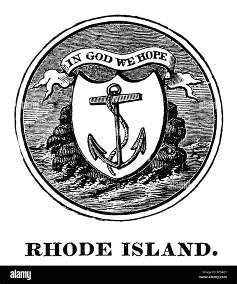 Rhode Island State Seal Nthe Seal Of Rhode Island One Of The Original Thirteen States At The