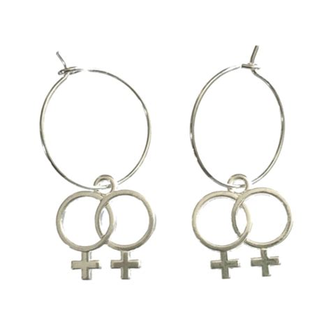 Rh Ngen Creoler Feminist Pride Gay Kvinnosymbol Silver Fyndiq