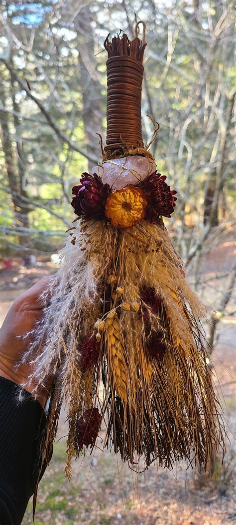 Witch Broom Dried Floral Broom Inch Besom Altar Broom Nature