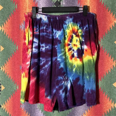 Vintage 90s Spiral Tye Dye Shorts Pockets Hippie Depop