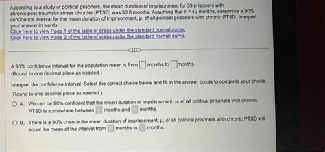 Solved According To A Study Of Political Prisoners The Mean Chegg