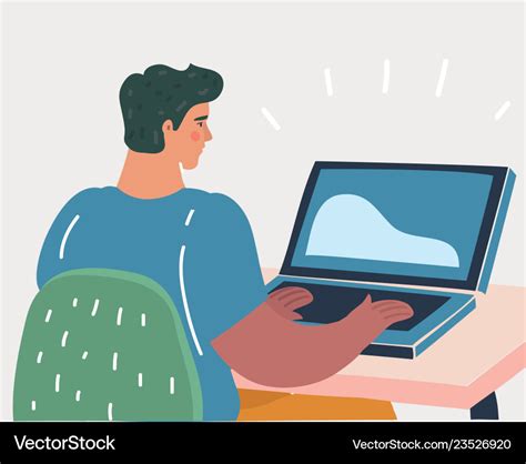 Man working on computer Royalty Free Vector Image