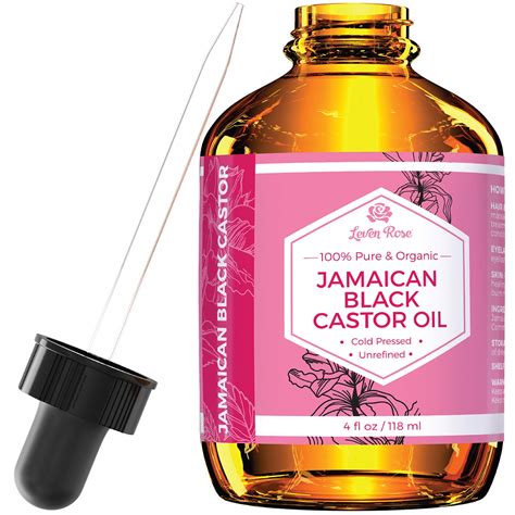 Leven Rose Jamaican Black Castor Seed Oil 100 Natural Hair Growth