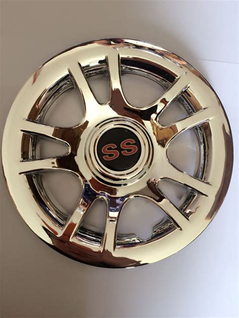 4 8 Golf Cart Hub Cap Wheel Cover Chrome RED SS Chrome Hubcaps For