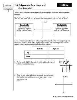 AP PreCalculus Topic 1 6 Polynomial Functions And End Behavior By The