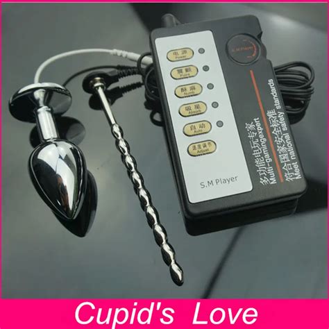In Electric Shock Penis Urethra Plug Rings Pump Electro Prostate Orgasm Anal Plugs Adult