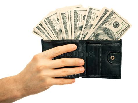 Wallet With Money Stock Image Image Of Purse Black 13332351