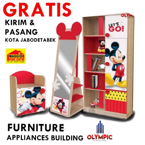 Lemari Buku Anak Standing Mirror Anak Lemari Anak Mcky9694 Olympic