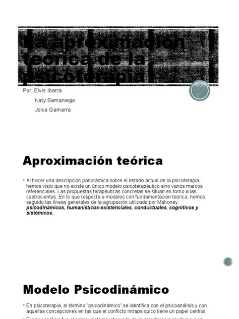 La Aproximación Teórica De La Psicoterapia Pdf Carné De Identidad