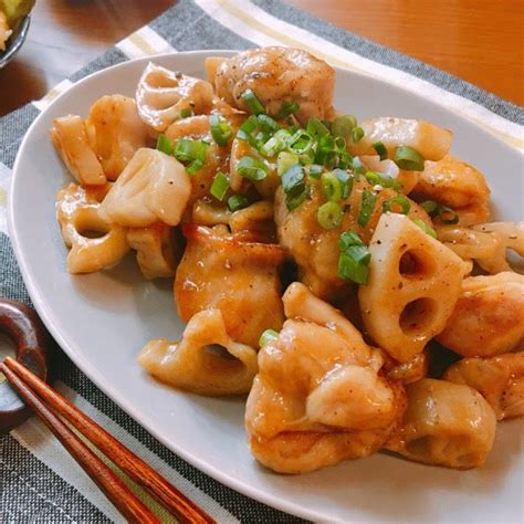 コクうま♡ご飯が進む♡鶏肉とれんこんのめんつゆ炒め ★鶏肉のおかず