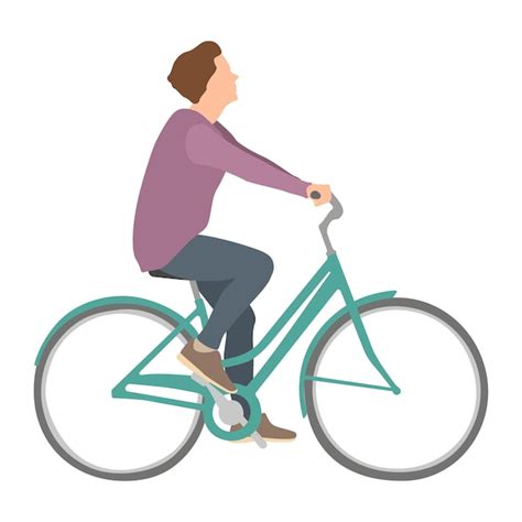 A mulher monta uma ilustração do vetor do estilo simples da bicicleta