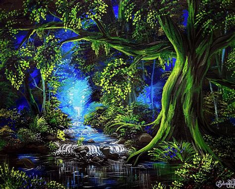 Sapphire Forest Painting By Solveig Inga Fine Art America