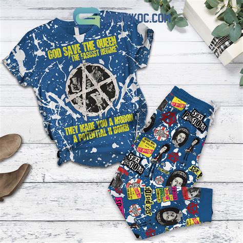 Sex Pistols God Save The Queen The Fascist Regime Fleece Pajamas Set Hearthtops Store