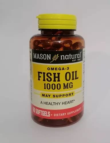 Fish Oil Omega Tres Aceite De Pescado 1000 Mg 60 Capsulas En Venta En