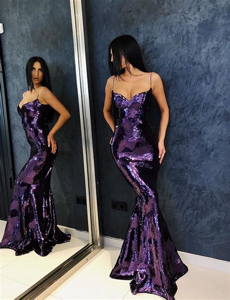 Purple Sequin Prom Dress