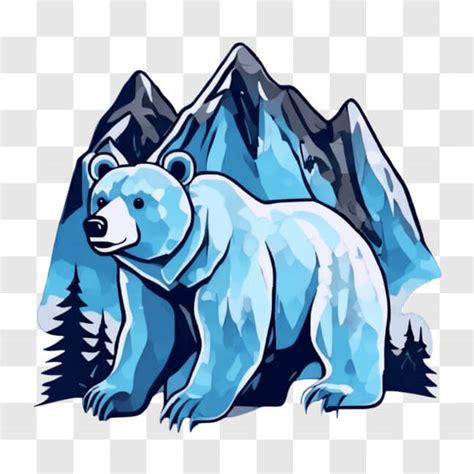 Download Majestic Polar Bear in Winter Scene Cartoons Online - Creative ...