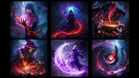 Premium Photo | Magic skill icons for wizard sorcerer or warlock ...