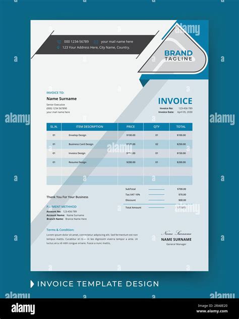 Creative And Modern Business Invoice Design With Price Receipt Payment