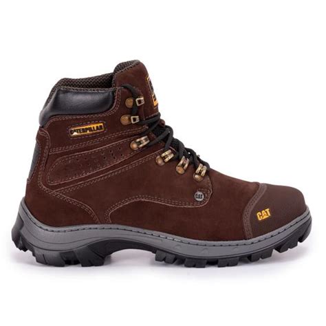 Bota Botina Coturno Masculino Cat Conforto Adventure Couro Legítimo