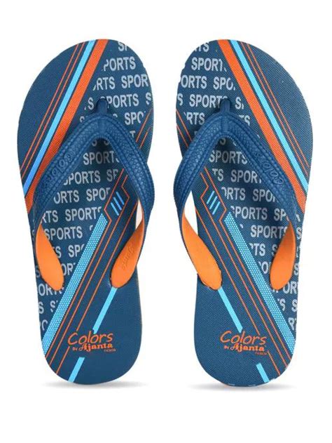 Buy Mens Hawai Printed TAN BLUE Slippers Online At Best Prices In India