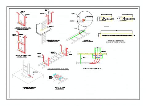 Dettaglio Dell Assieme Delle Passerelle Per Cavi In Autocad Libreria Cad