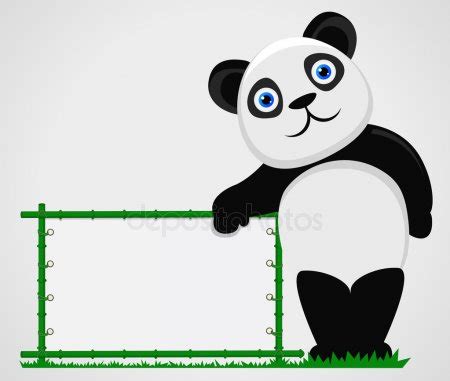 Cute Panda And Blank Sign Stock Vector Dagadu 5859097