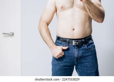 Man Naked Torso His Pants Buttocks Stock Photo Shutterstock