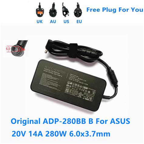 Original Adp 280bb B 20v 14a 280w Ac Adapter For Asus Laptop Power Supply Charger Smyton