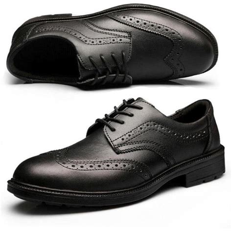 mens dress formal safety work shoes steel toe lace  oxford brogue
