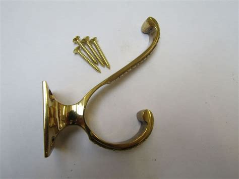 Georgian Volute Square Coat Hook Polished Brass