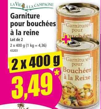 Promo Garniture Pour Bouchées à La Reine La Vie à La Campagne chez