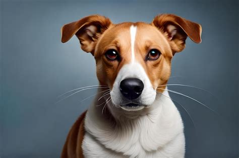 Um Cachorro Uma Mancha Branca No Peito Foto Premium