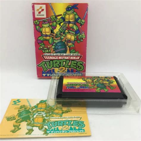 TEENAGE MUTANT NINJA Turtles 2 The Manhattan Project Box Manual Famicom