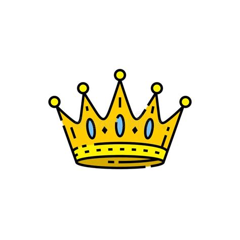 Icono De La L Nea Del Logotipo De La Corona Dorada Ilustraci N Del