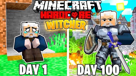 I Survived 100 Days As WITCHER In HARDCORE Minecraft YouTube