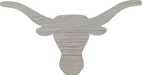 Longhorn Head Wood 6 Shape Unfinished Animal Wooden Cutout