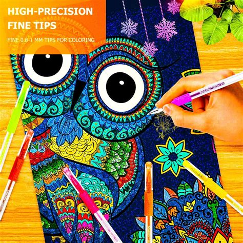 Soucolor Glitter Gel Pens For Adult Coloring Books Pack Glitter