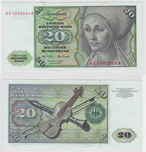 T Banknote Dm Deutsche Mark Ro B Schein Jan Kn Ge