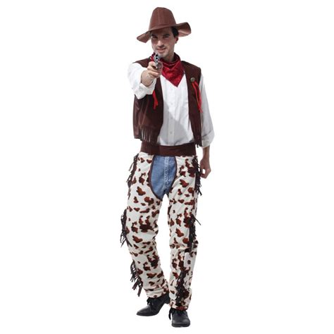 Mens Cowboy Costume Chaps Cowboys Indians Outfit H... – Grandado