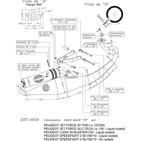 Ligne Compl Te Leovince Hand Made Tt Aluminium Peugeot Jet Force