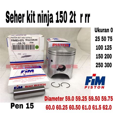 Jual Piston Seher Kit Ninja 120 2t R RR Fim Pen 15 Oversize Standar