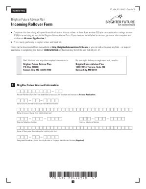 Fillable Online Incoming Rollover Form Nest Advisor Fax Email