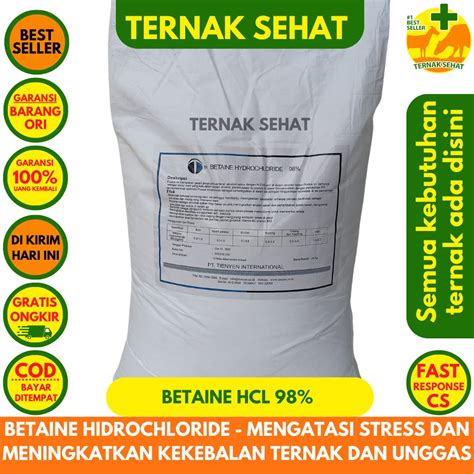 Jual Betaine Hcl Gr Dan Kg Betain Ternak Super Amino Protein